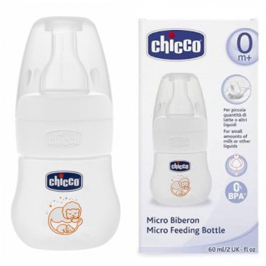 Chicco Chicco Mini Micro Feeding Bottles 60ml With Teat Silicone 8058664065141 